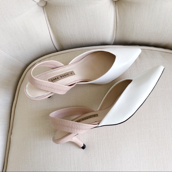 slingback pumps with elastic strap